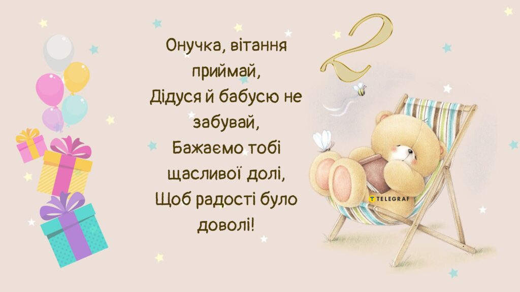 Привітання з Днем народження онучки