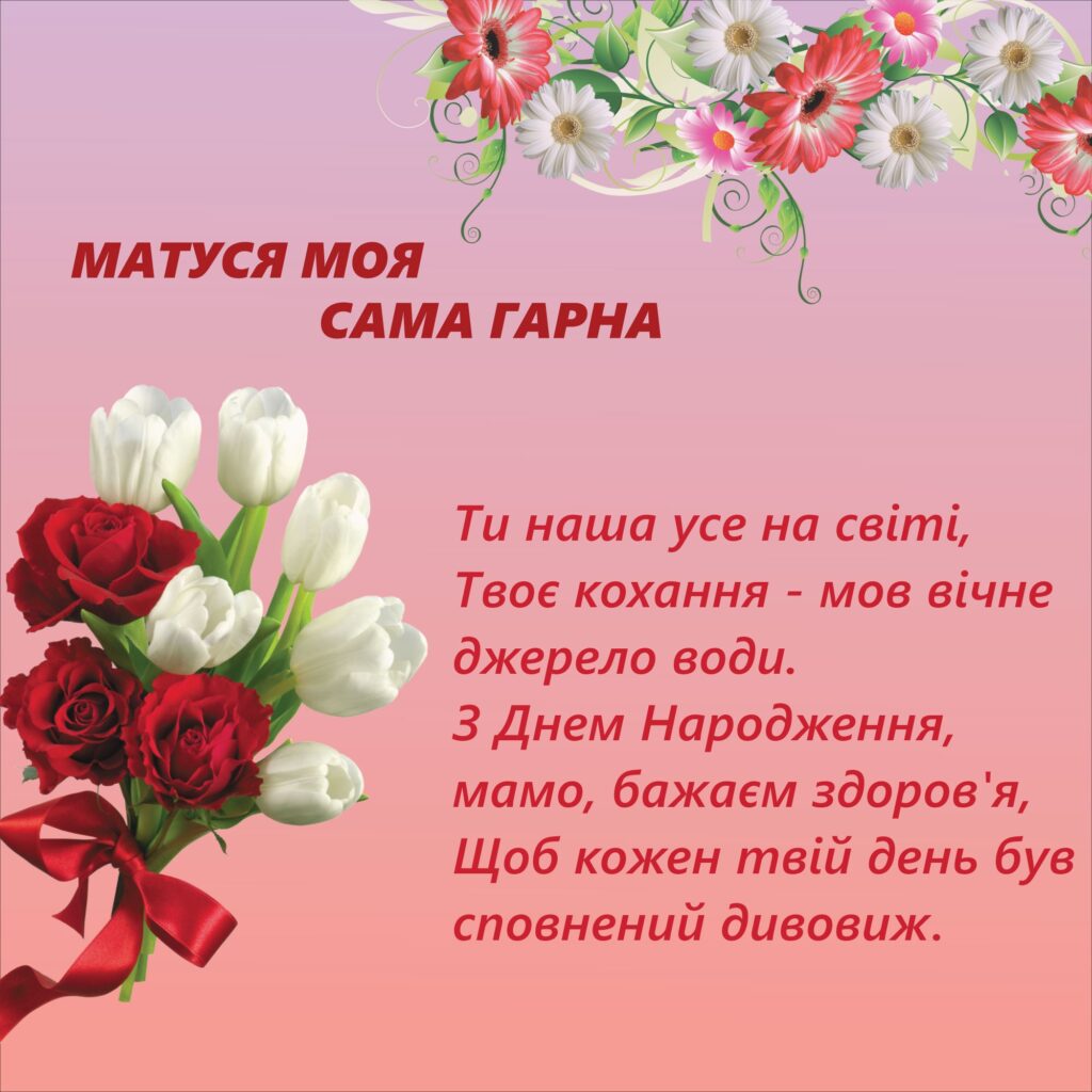 Добірка привітань мамі з Днем народження