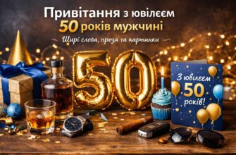 Гарна добірка привітань чоловікові з 50-річчям — щирі, сильні та зі змістом