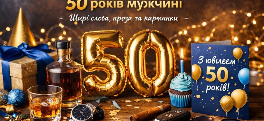 Гарна добірка привітань чоловікові з 50-річчям — щирі, сильні та зі змістом